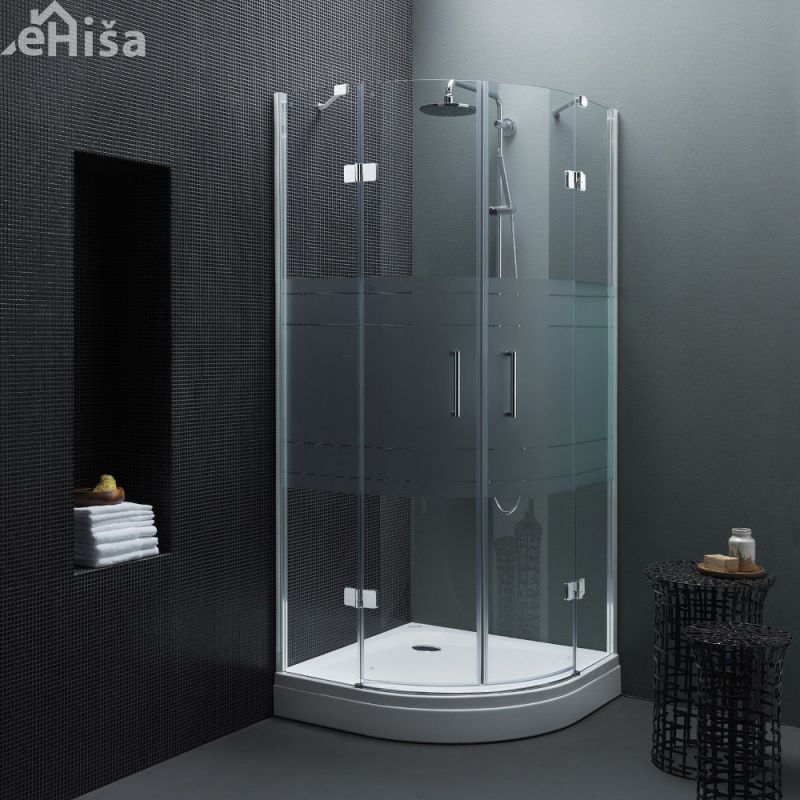 Polkrožna tuš kabina TKP 100/K-FROST Atlas 100 x 100 cm neprosojni pas KOLPA-SAN 560850