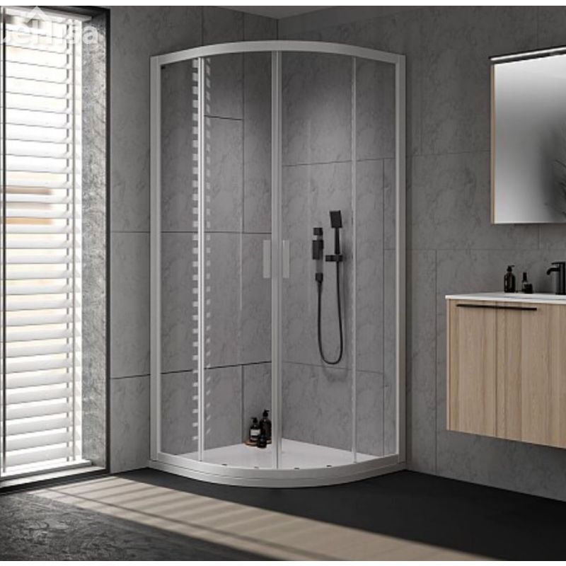 Polkrožna tuš kabina VENUS UNI R 80-UNI WH/1 80x80 cm beli profil KOLPA SAN 660420
