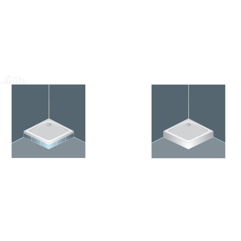 Polkrožna tuš kad z oblogo Evelin tray R 80 bela KOLPA-SAN 593310
