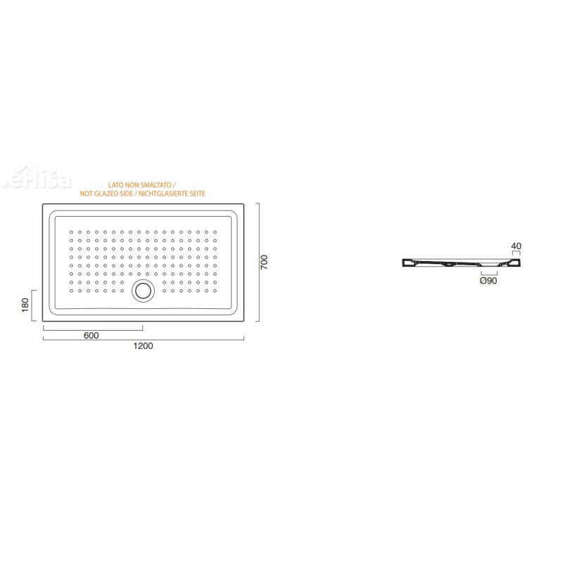 Pravokotna tuš kad 120x70 CATALANO 112070H400
