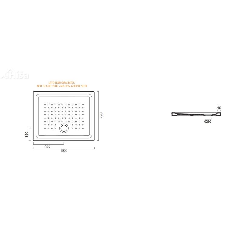 Pravokotna tuš kad 90x72 CATALANO 19072H400
