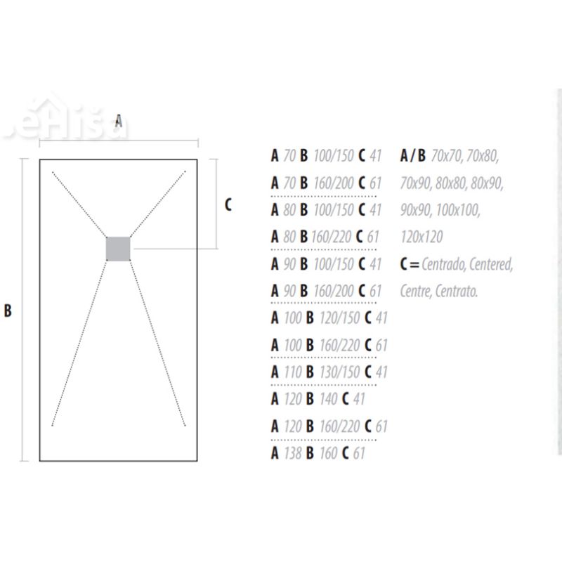 Kvadratna tuš kad Slate 70x70 ZENON TKSLA70x70B