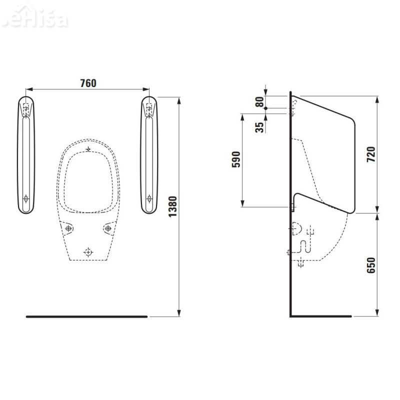 Pregradna stena za pisoar Rion LAUFEN 847600
