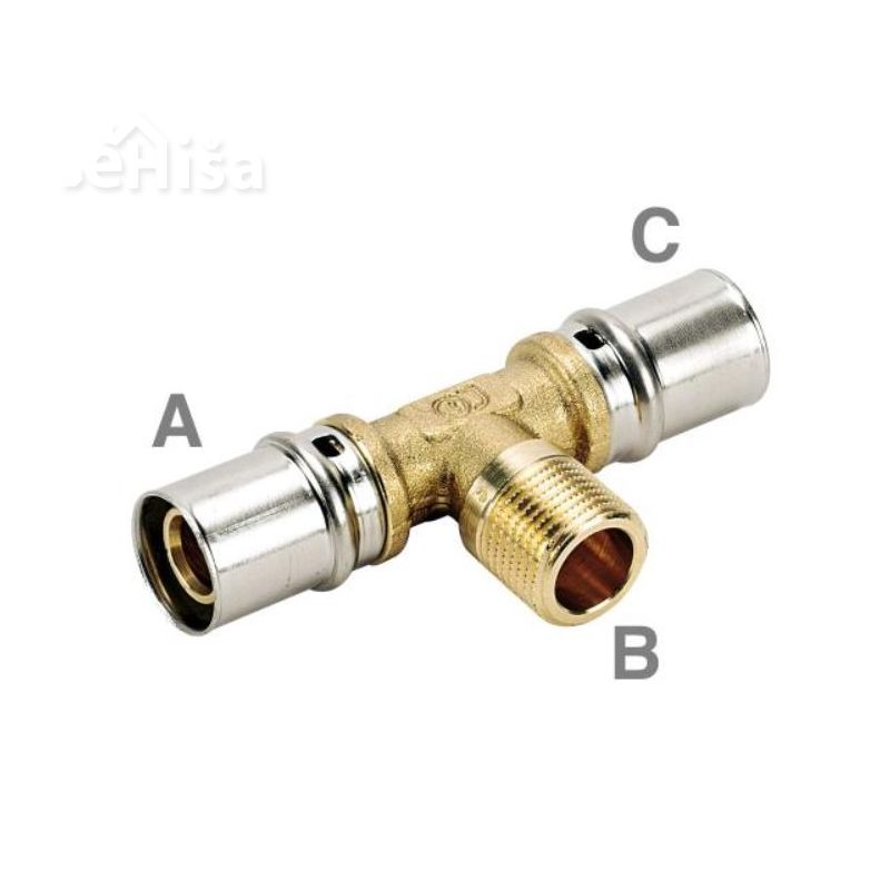 Prehodni T-kos ALUMPLAST ZN 20x2-13 mm-20x2 (20x2-1/2”-20x2) FLUXO

