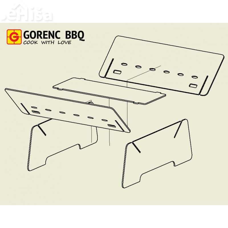 Prenosni žar na oglje V-GRILL 60 GORENC