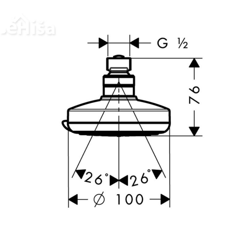 Pršna glava Croma 100 Vario krom HANSGROHE 27441000
