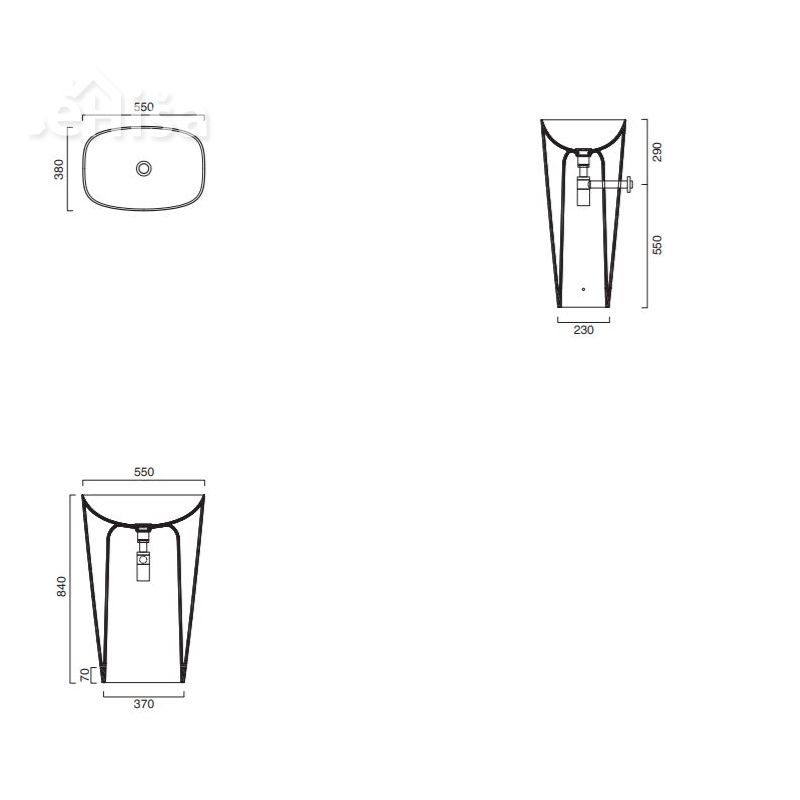 Samostoječi umivalnik Green 55x38 CATALANO 1FRPGRLX00
