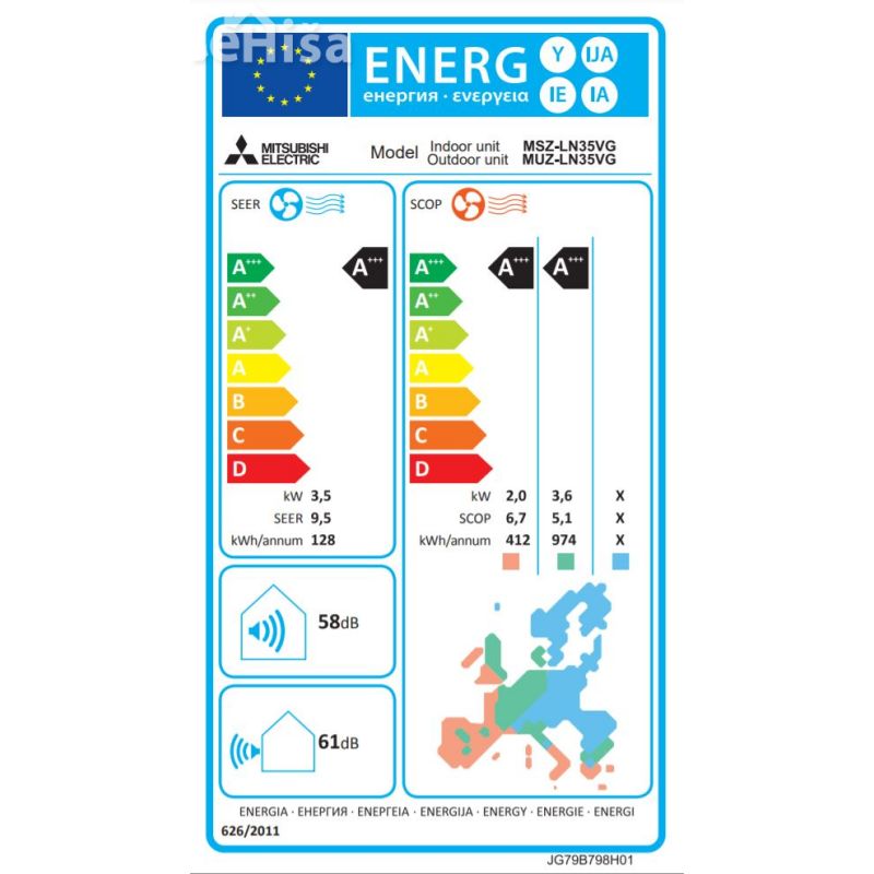 Klimatska naprava serije MSZ-LN Luxury 3,5 kW rubinasto rdeča MITSUBISHI MSZ-LN35VG_R
