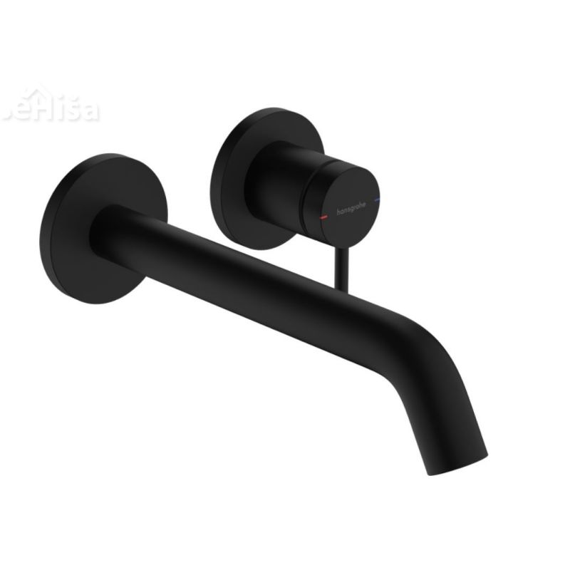 Stenska armatura Tecturis za podometno vgradnjo z izlivom 22 cm črna mat HANSGROHE 73351670
