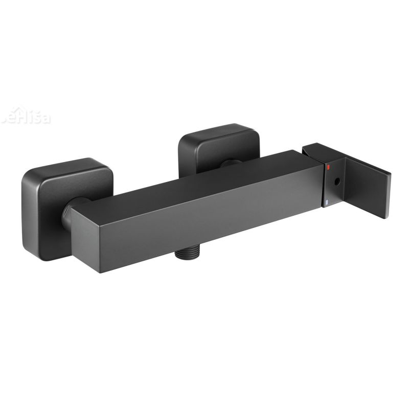Stenska armatura za tuš SQ q40B black UNITAS 00494B
