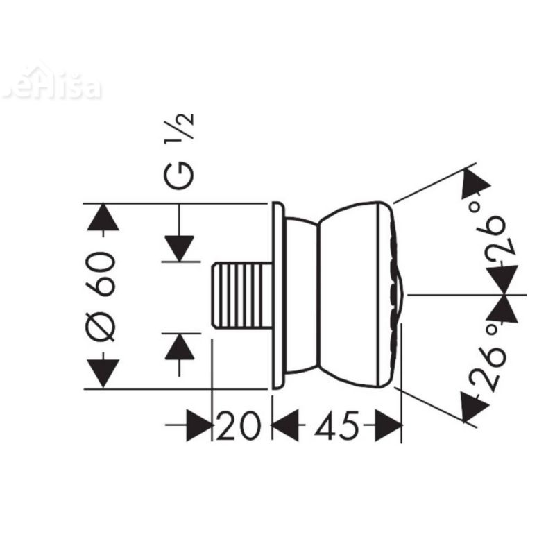 Stenska masažna prha Bodyvette krom HANSGROHE 28467000
