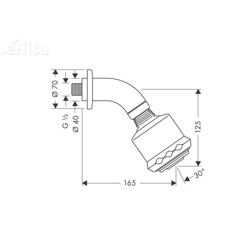 Stenska nadglavni tuš Raindance Clubmaster z nosilcem krom HANSGROHE 27475000
