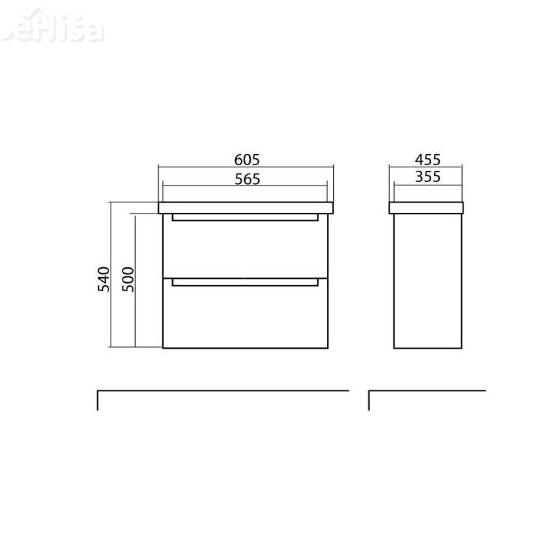 Stenska omarica z umivalnikom Headway 60 cm bela AQUA RODOS