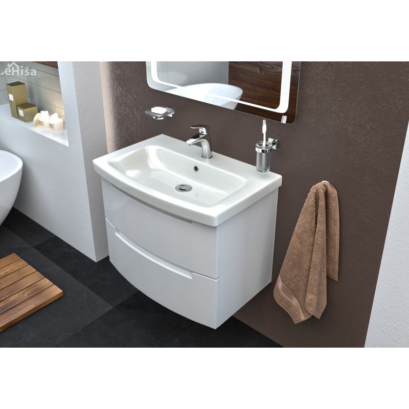 Stenska omarica z umivalnikom Headway 70 cm bela AQUA RODOS