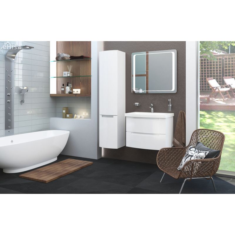 Stenska omarica z umivalnikom Headway 80 cm bela AQUA RODOS