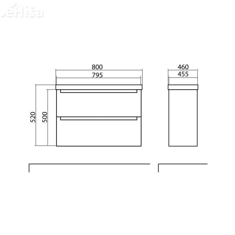 Stenska omarica z umivalnikom Headway 80 cm bela AQUA RODOS