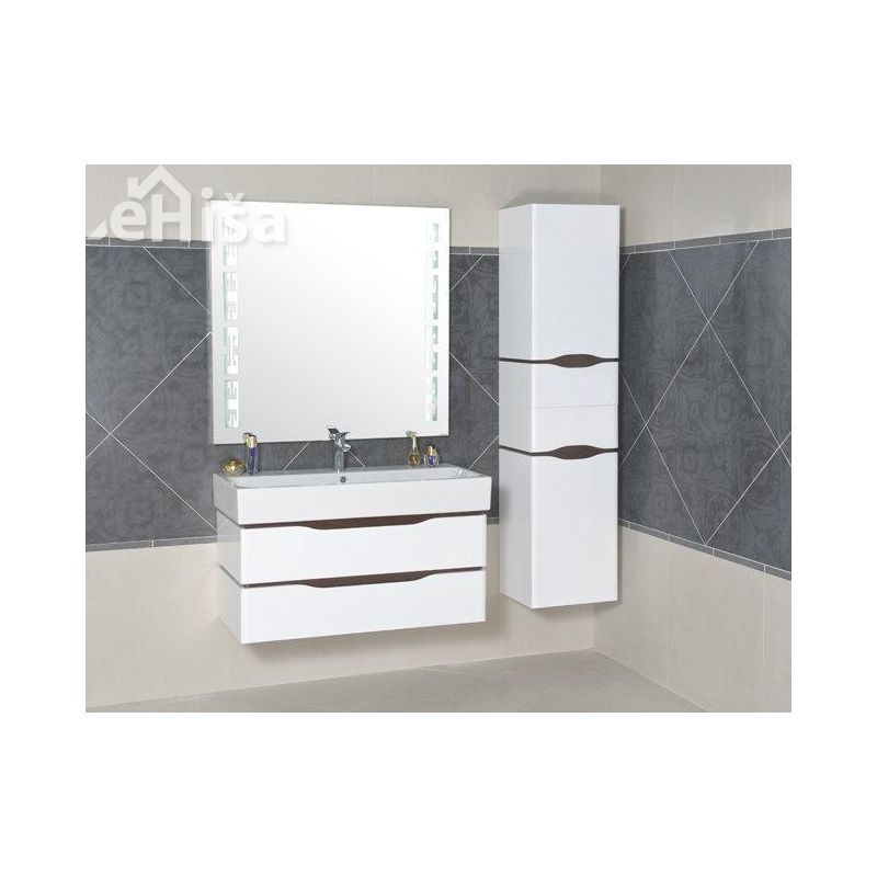 Stenska omarica z umivalnikom Venice 100 cm wenge AQUA RODOS