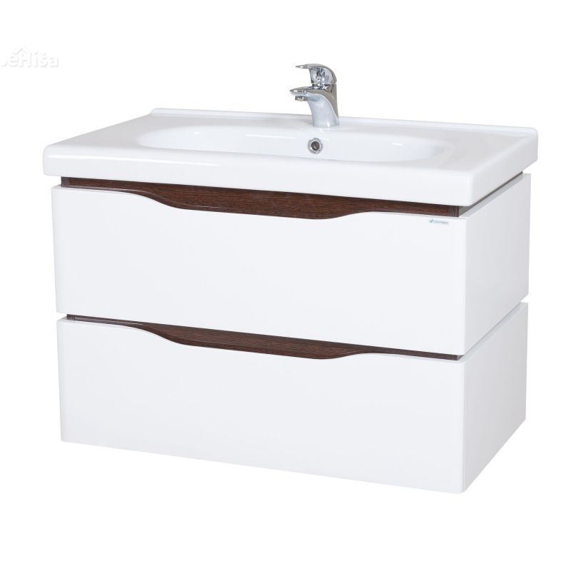 Stenska omarica z umivalnikom Venice 80 cm wenge AQUA RODOS