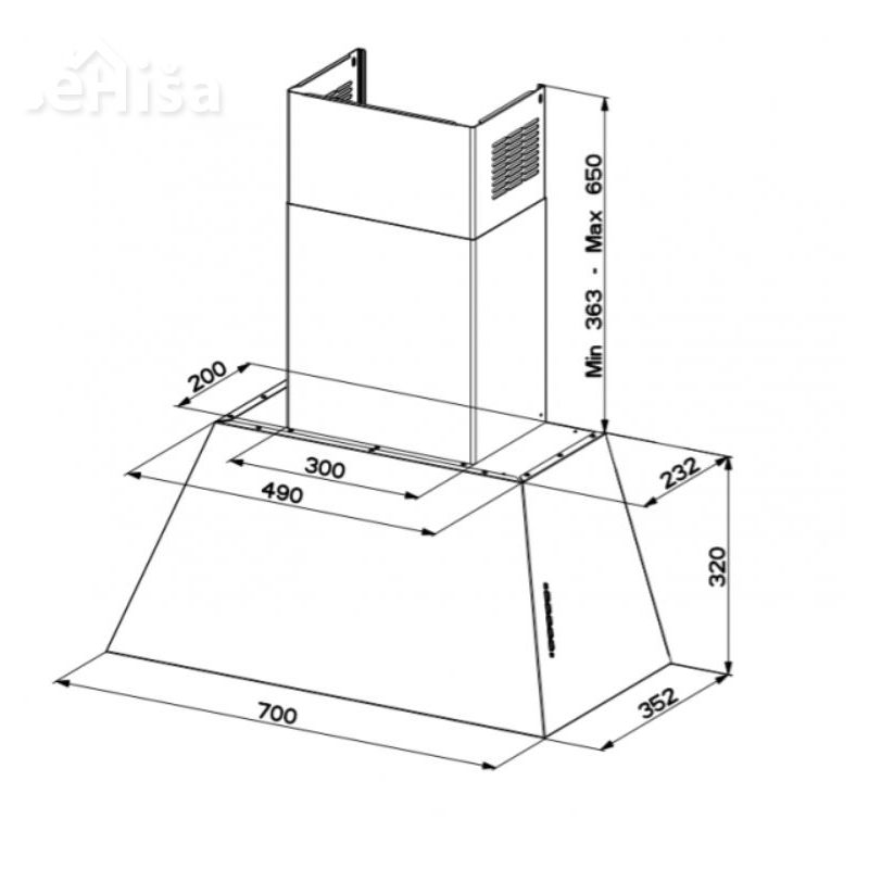 Stenska rustikalna kuhinjska napa CHLOE EV8  CI A70 FABER 7612981803643
