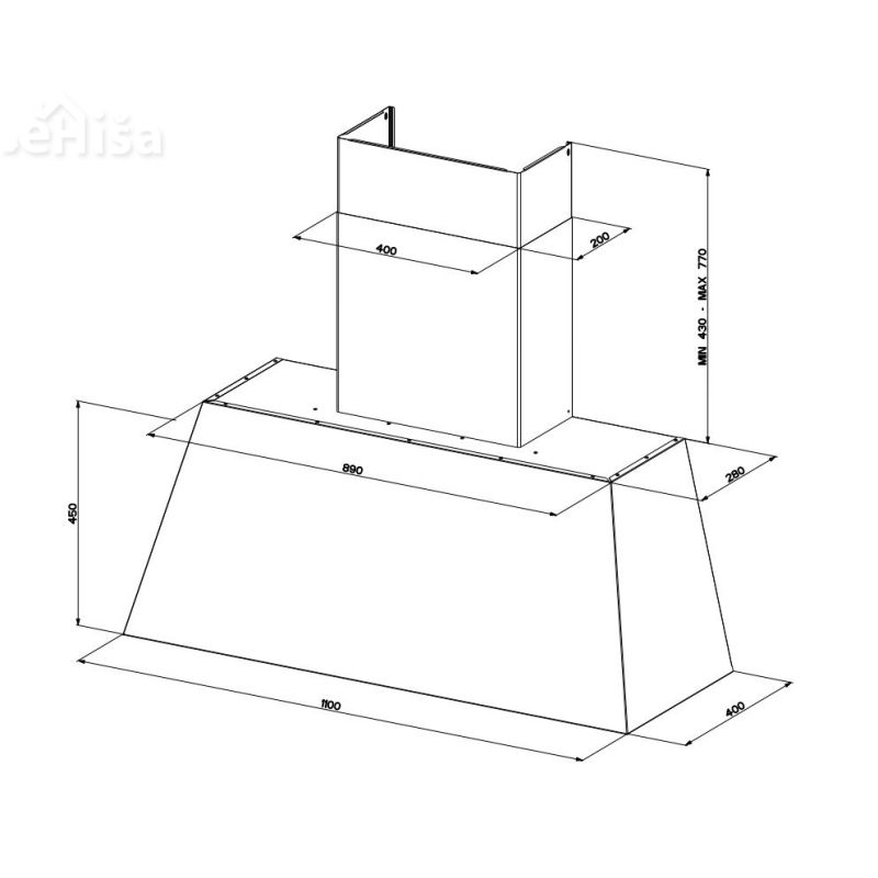 Stenska rustikalna kuhinjska napa CHLOE XL CG MATT A110 FABER 7612985150460
