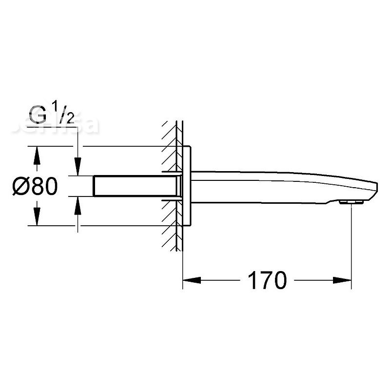 Stenski izliv za kad Eurostyle Cosmopolitan GROHE 13276002
