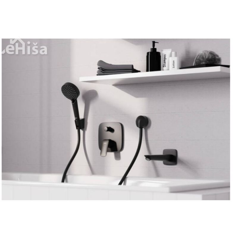 Stenski priključek FixFit E črna mat HANSGROHE 26457670
