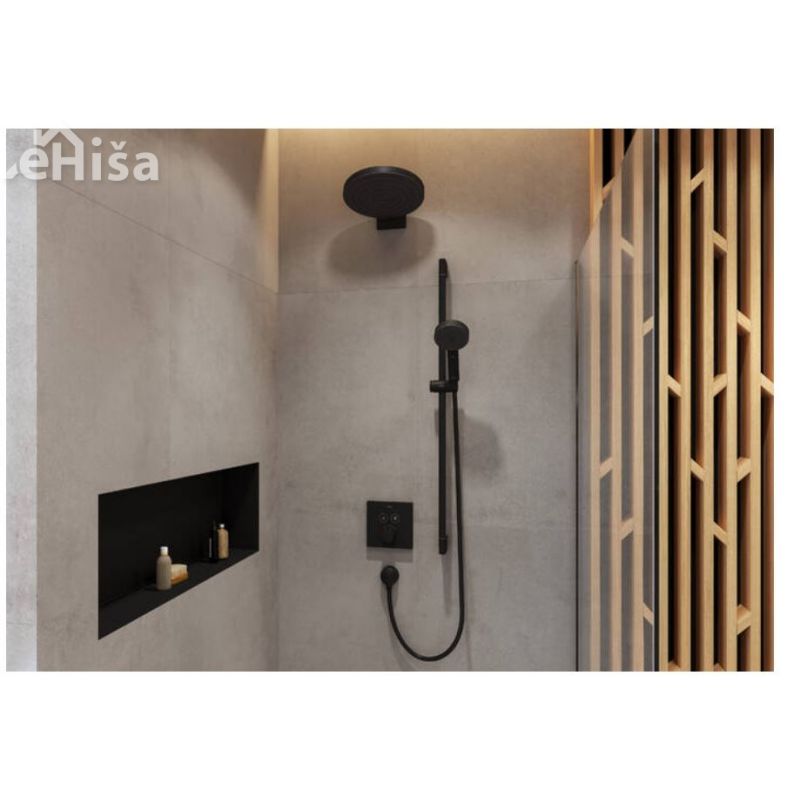Stenski priključek FixFit E črna mat HANSGROHE 26457670
