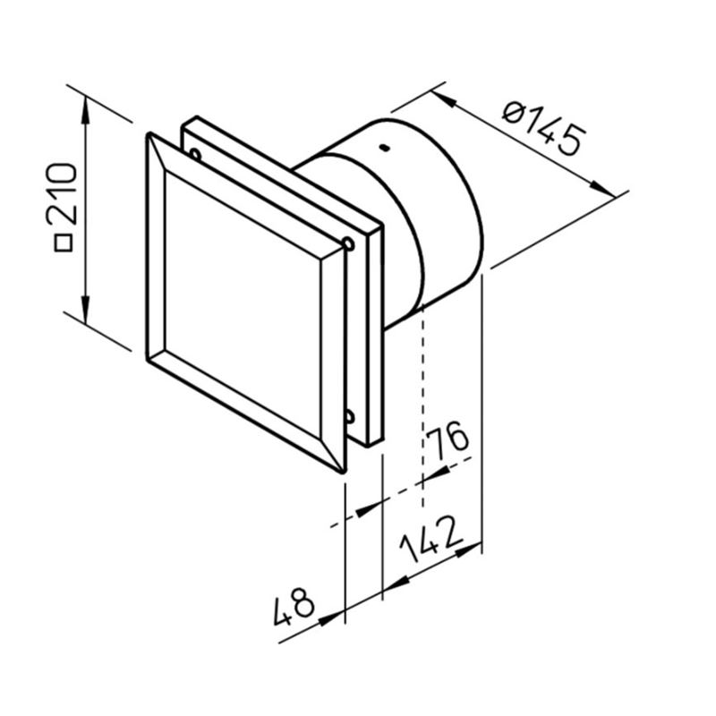 Stenski ventilator M1-150 N/C HELIOS 6042
