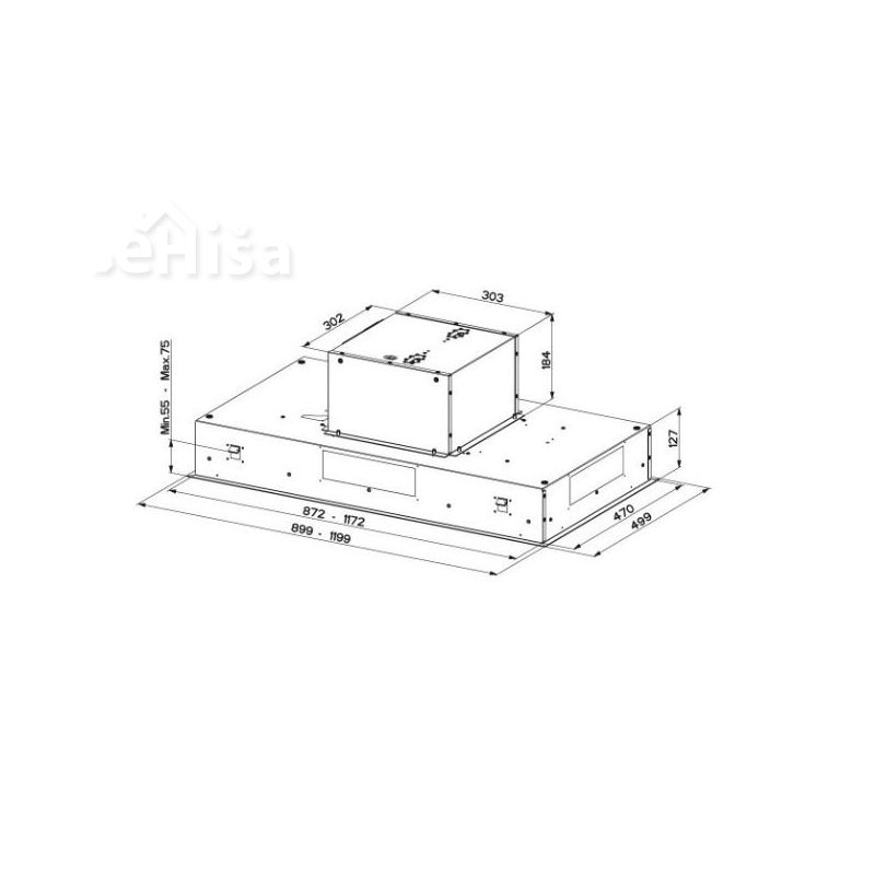 Stropna vgradna kuhinjska napa HEAVEN 2.0 EV8  X 120 FABER 7612981197339
