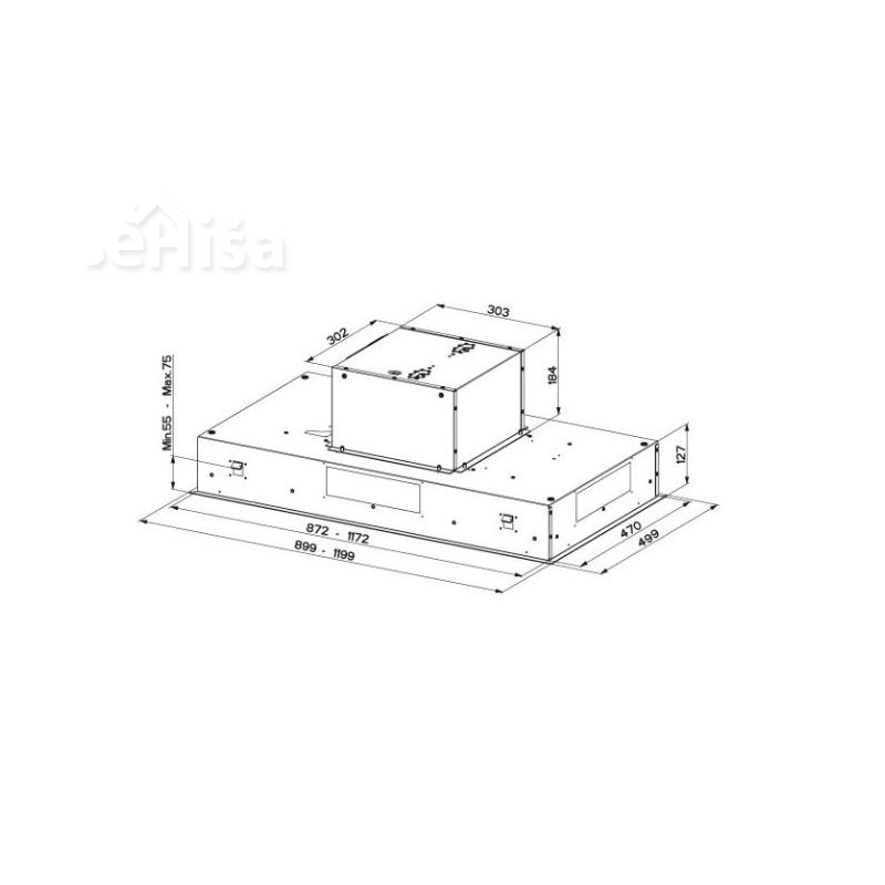 Stropna vgradna kuhinjska napa HEAVEN 2.0 EV8  X 90 FABER 7612981197322
