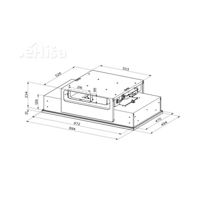 Stropna vgradna kuhinjska napa INSIDE UP IX A90 FABER 7612985839570
