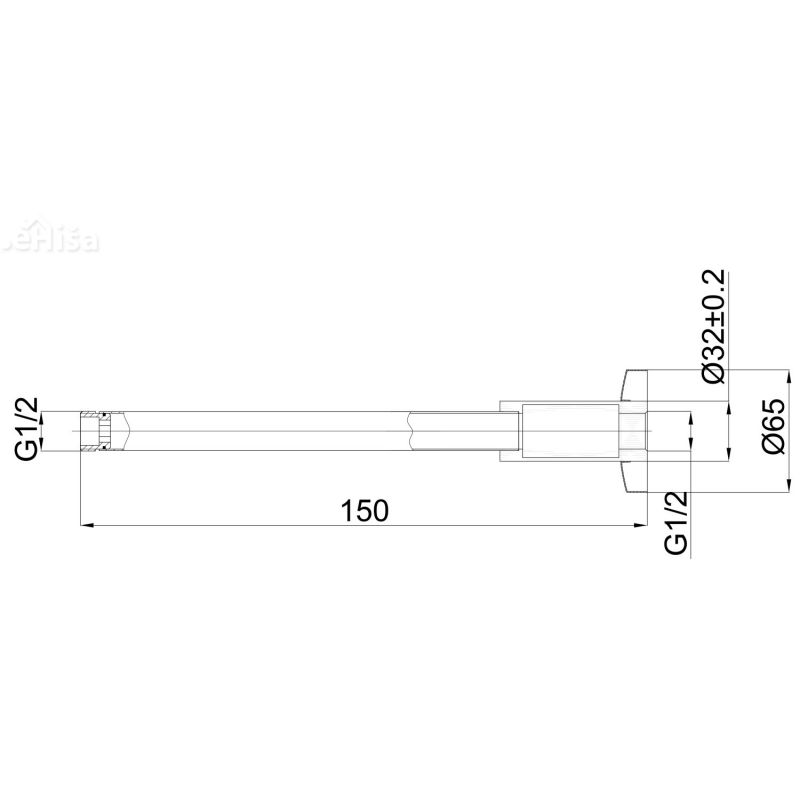 Stropni nosilec za nadglavno prho 15 cm UNITAS 12209
