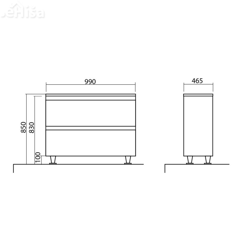 Talna omarica z umivalnikom Akcent 100 cm bela AQUA RODOS