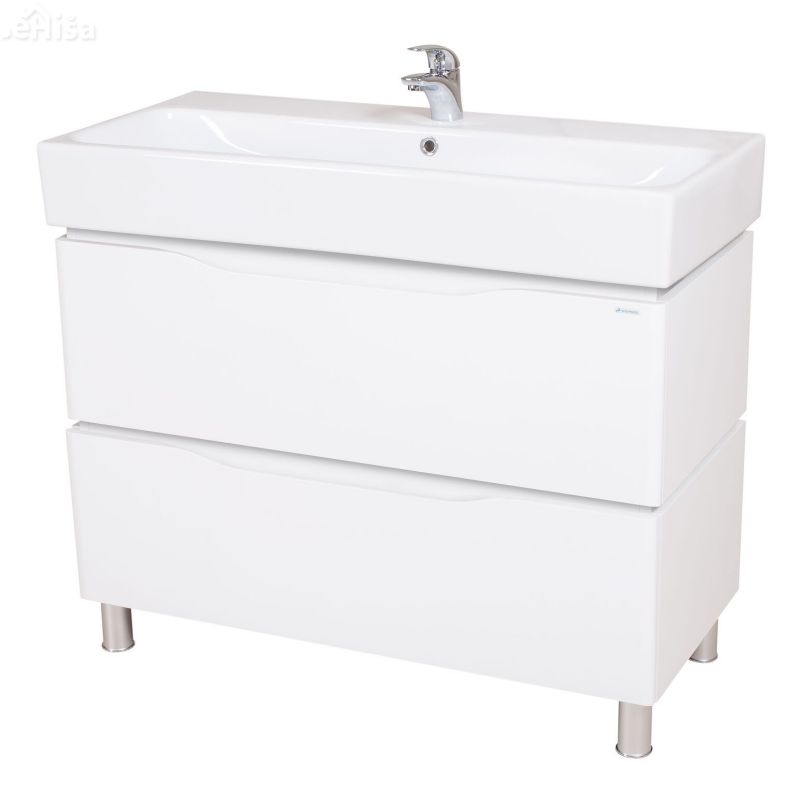 Talna omarica z umivalnikom Venice 100 cm bela AQUA RODOS