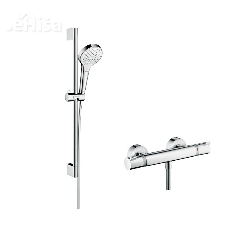 termostatski-stenski-tus-komplet-croma-select-s-65-cm-bela-krom-hansgrohe-27013400