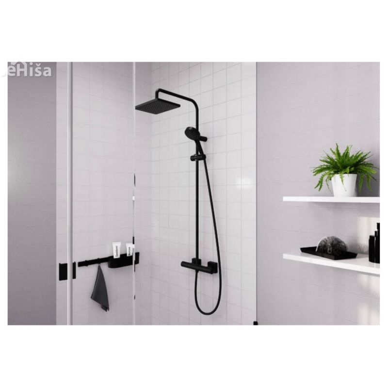Termostatski tuš set Vernis Shape 230 1 jet EcoSmart črna mat HANSGROHE 26097670
