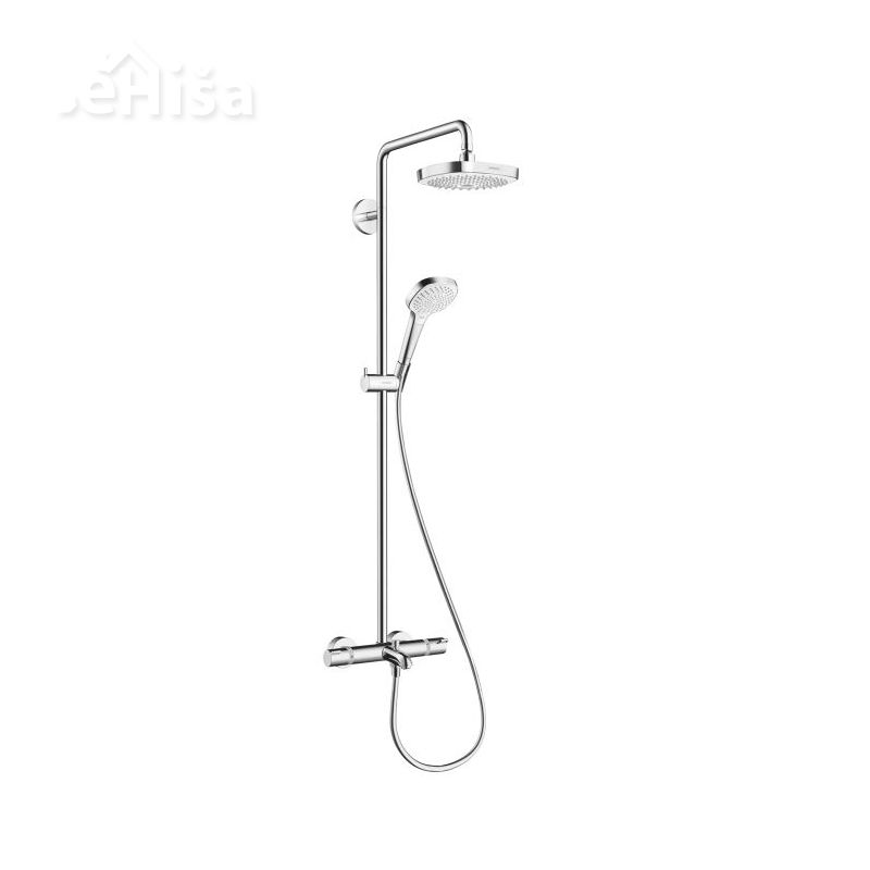 Termostatski tuš set z nadglavno prho Croma Select E 180 bela-krom HANSGROHE 27352400
