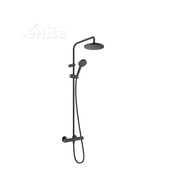 Termostatski tuš set z nadglavno prho Vernis Blend 200 črna mat HANSGROHE 26276670
