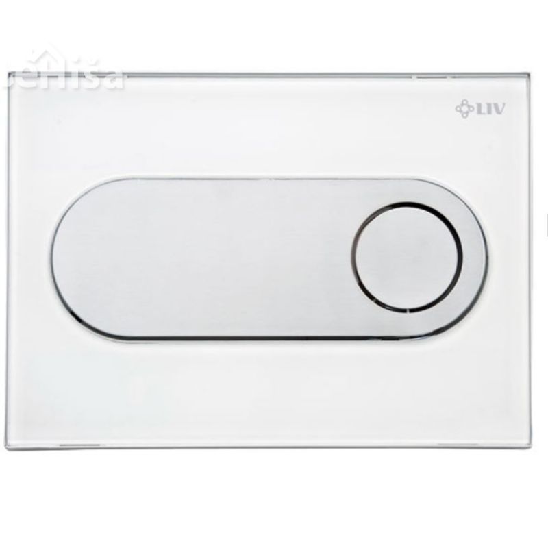 Tipka za dvokoličinsko splakovanje Zircon bela steklo LIV 74249
