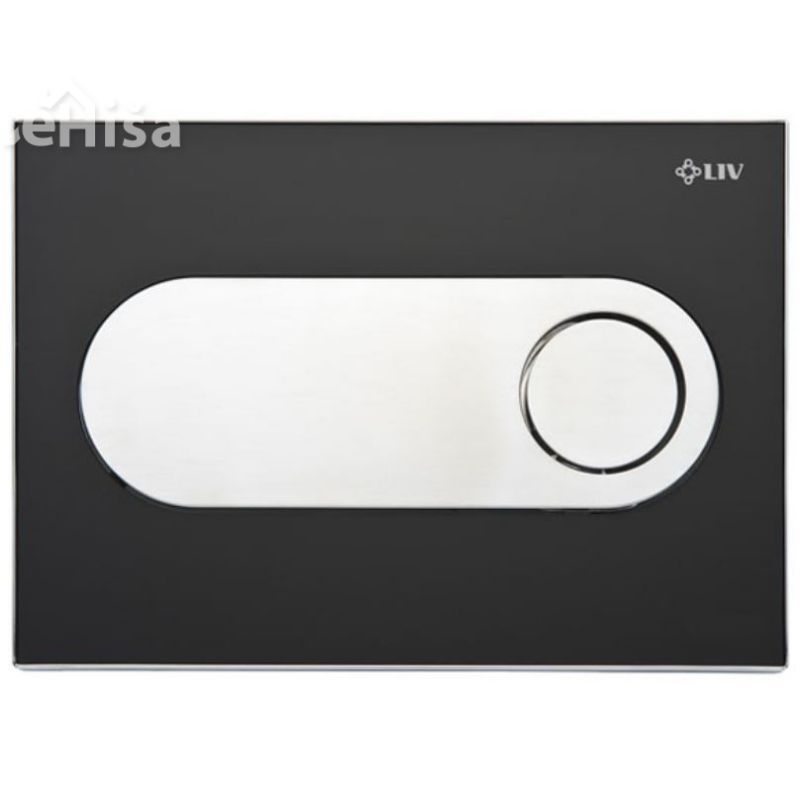 Tipka za dvokoličinsko splakovanje Zircon črna pleksi LIV 73601
