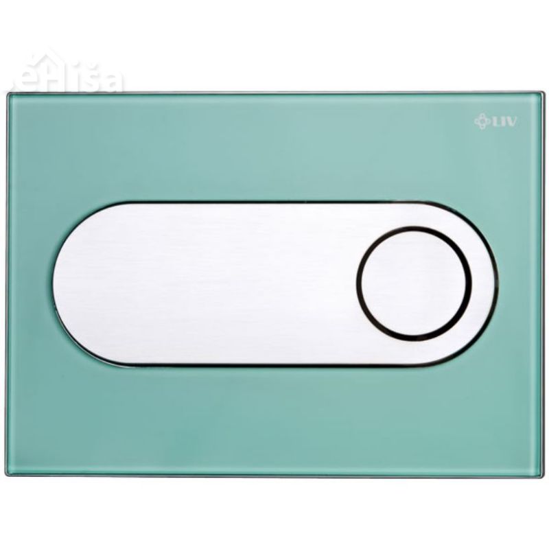 Tipka za dvokoličinsko splakovanje Zircon zelena steklo LIV 229458
