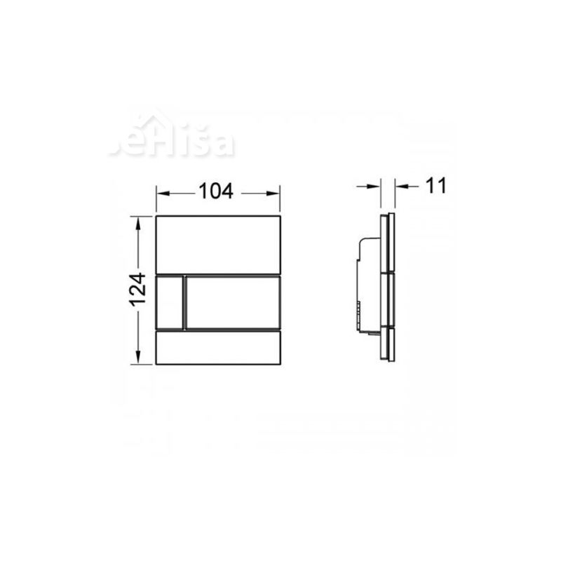 Tipka za splakovanje pisoarja Square črna-mat TECE 9242806
