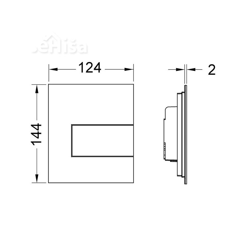 Tipka za splakovanje pisoarja Square inox TECE 9242810
