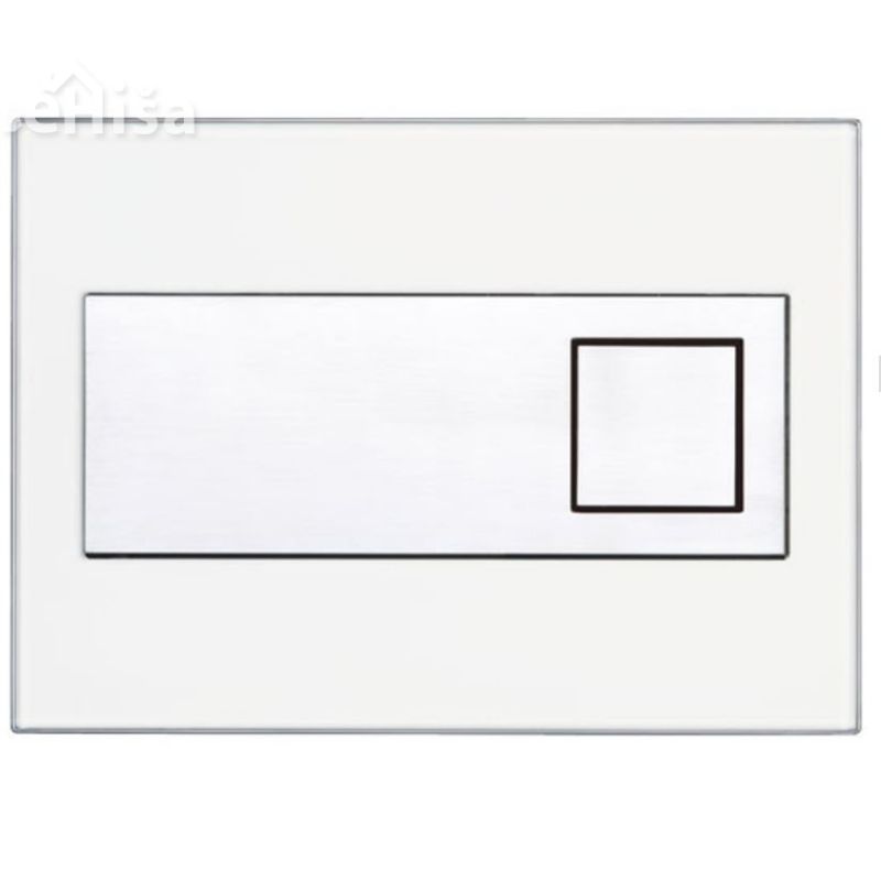 Tipka za splakovanje Ruby bela steklo LIV 229455
