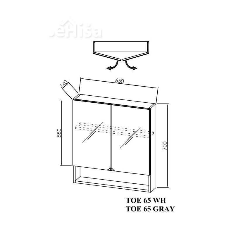 Omarica z umivalnikom in vrati Evelin OUE 55 cm KOLPA SAN
