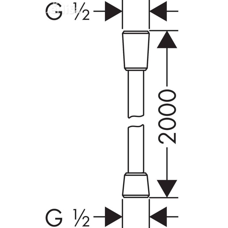 Tuš cev Isiflex 200 cm krom HANSGROHE 28274000
