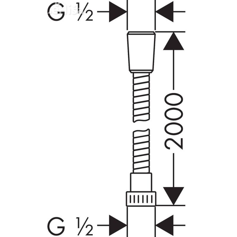 Tuš cev Metaflex 200 cm krom HANSGROHE 28264000
