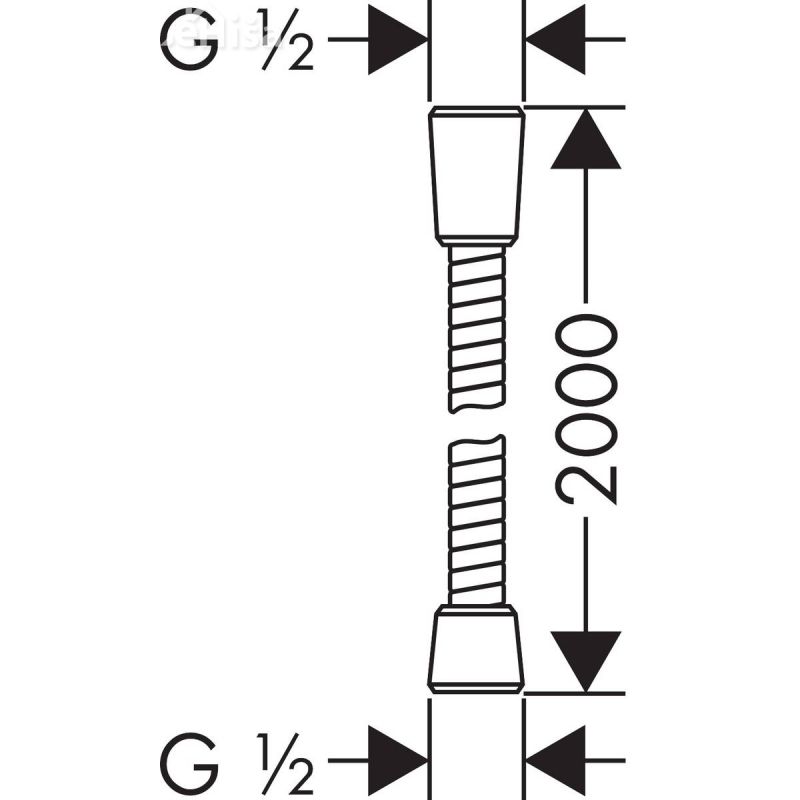 Tuš cev Sensoflex 200 cm krom HANSGROHE 28134000
