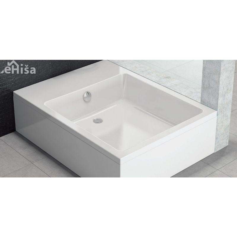 Tuš kad s sedežem Funky globoka z oblogo pravokotna 100x80 cm bela KOLPA-SAN 592930