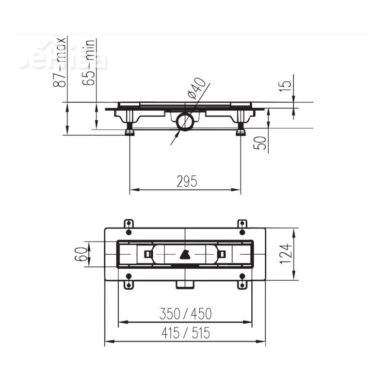 Tuš kanaleta iz nerjavnega jekla z rešetko ROUND 350 mm LIV 674741

